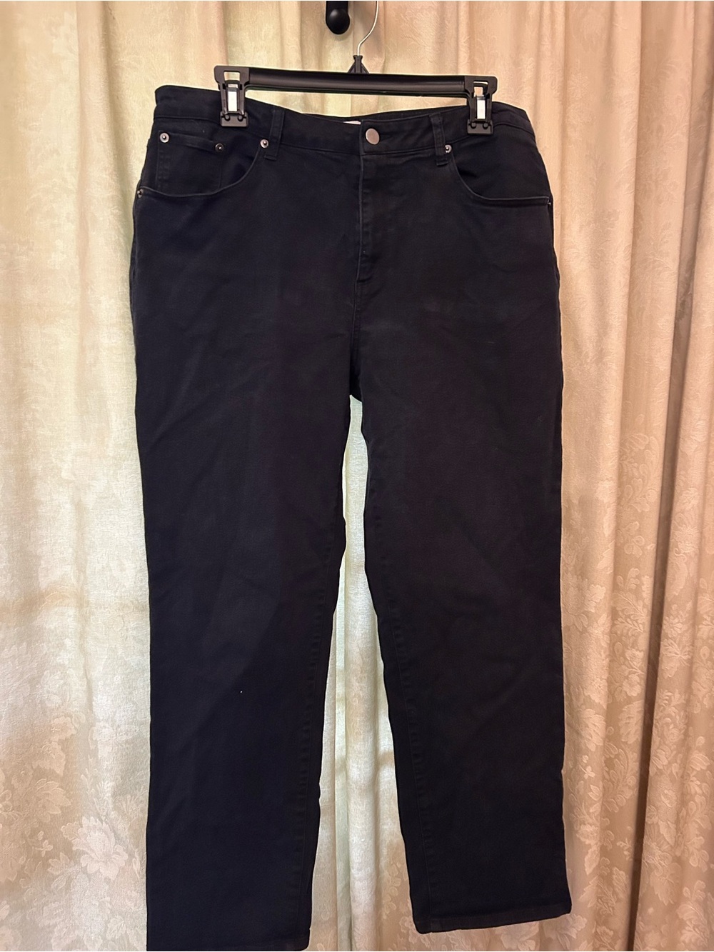 LOGO by Lori Goldstein Straight Leg Black Jeans